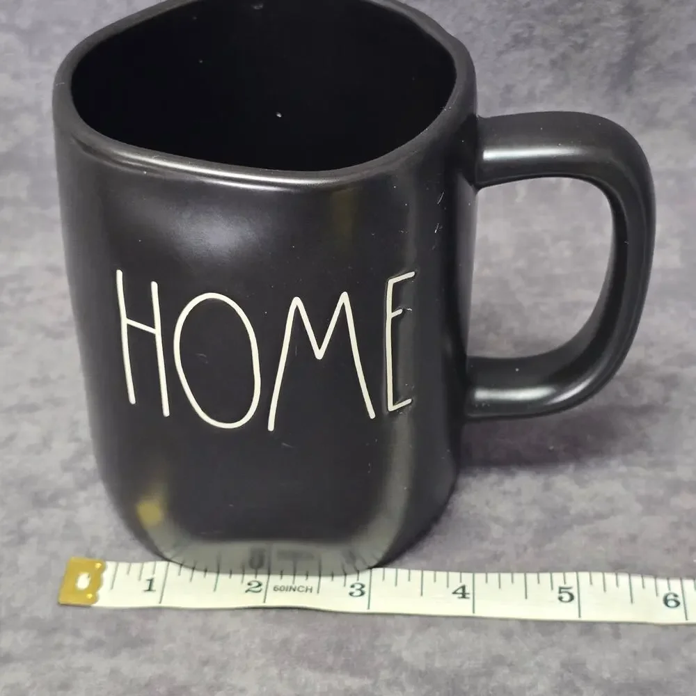 Rae Dunn Artisan Collection By Magenta HOME Black & White Coffee Tea Mug Glass